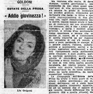 La Gazzetta di Venezia : "Addio giovinezza!"